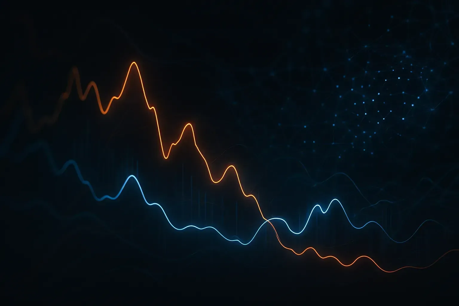 Abstract volatility lines and neural patterns