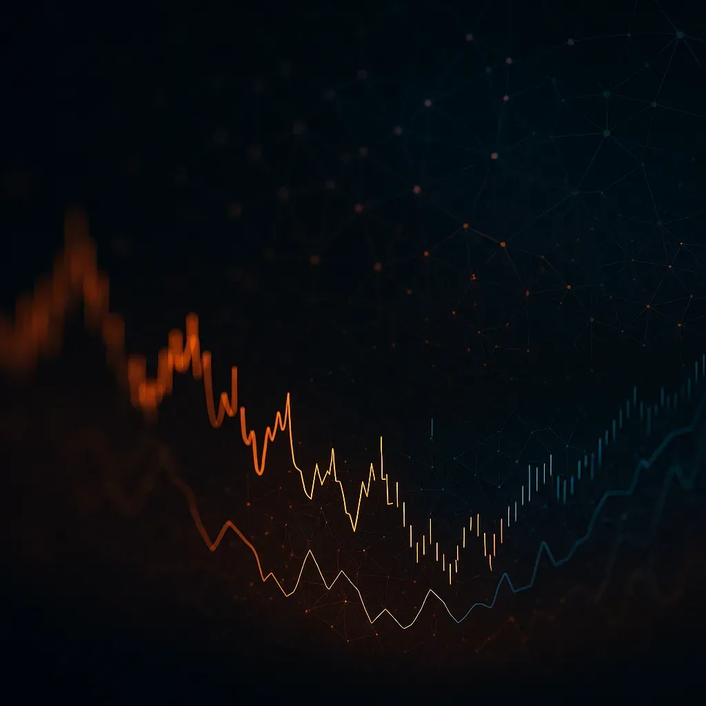 Abstract representation of financial market volatility and AI